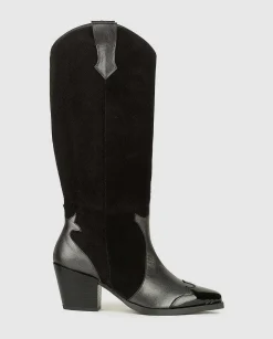 Outlet Bota Con Tacon Camelia Mujer Botas