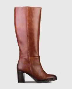 Clearance Botas Altas Con Tacon Cadiz Ancho Especial Mujer Botas