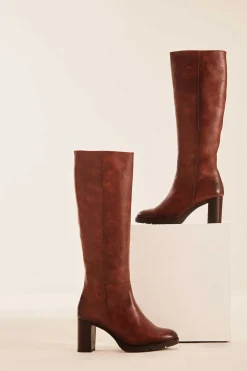Clearance Botas Altas Con Tacon Cadiz Ancho Especial Mujer Botas