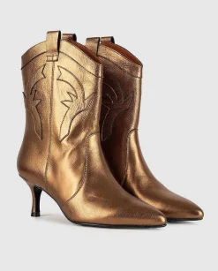 Cheap Botin Con Tacon Haimi Mujer Metalicos