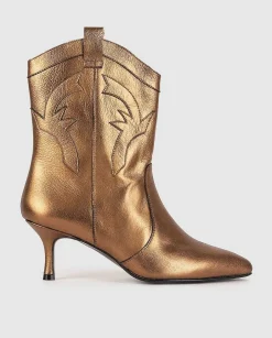 Cheap Botin Con Tacon Haimi Mujer Metalicos